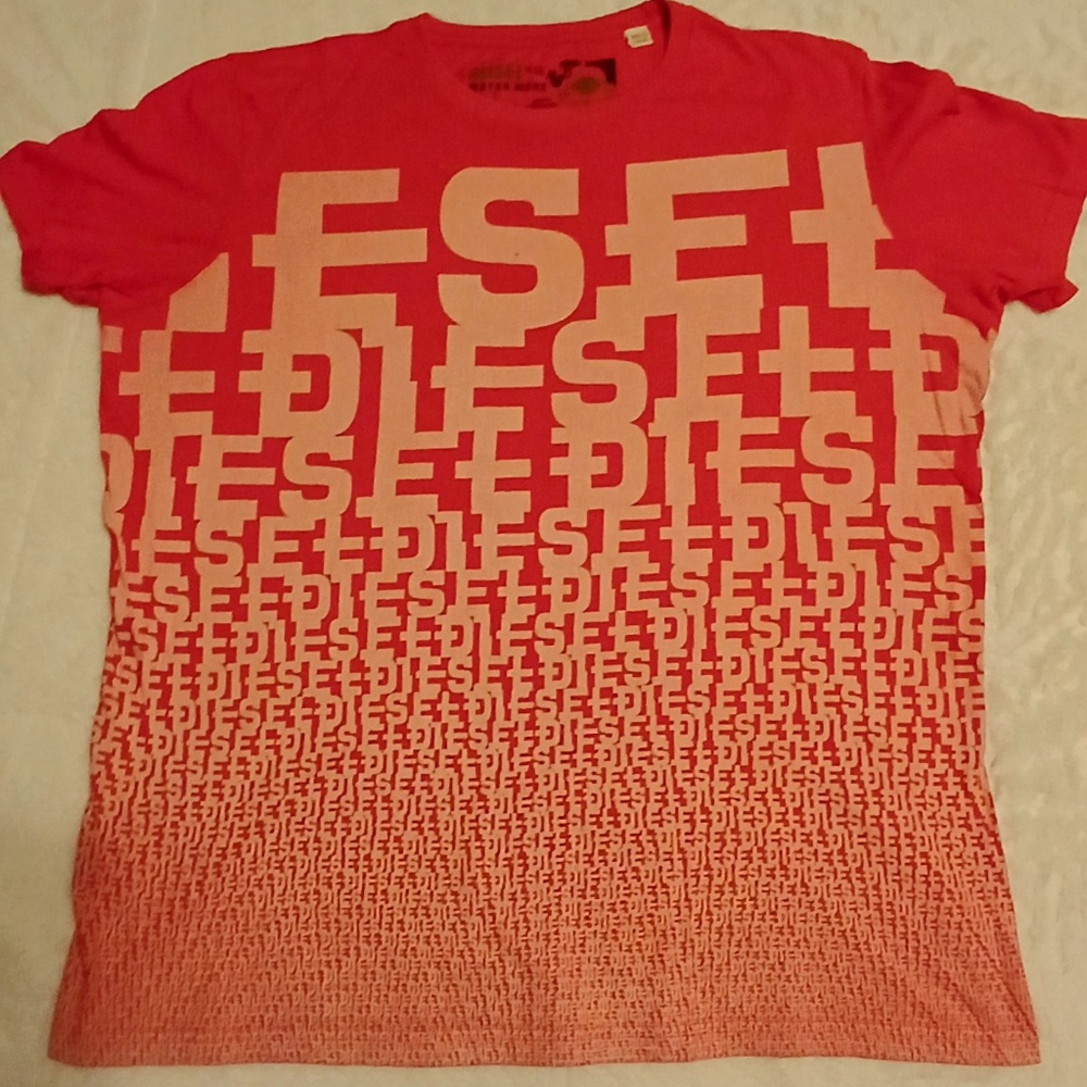 Vintage Diesel Water Works 978 Premium T-Shirt Orange Yellow Graphic Men L